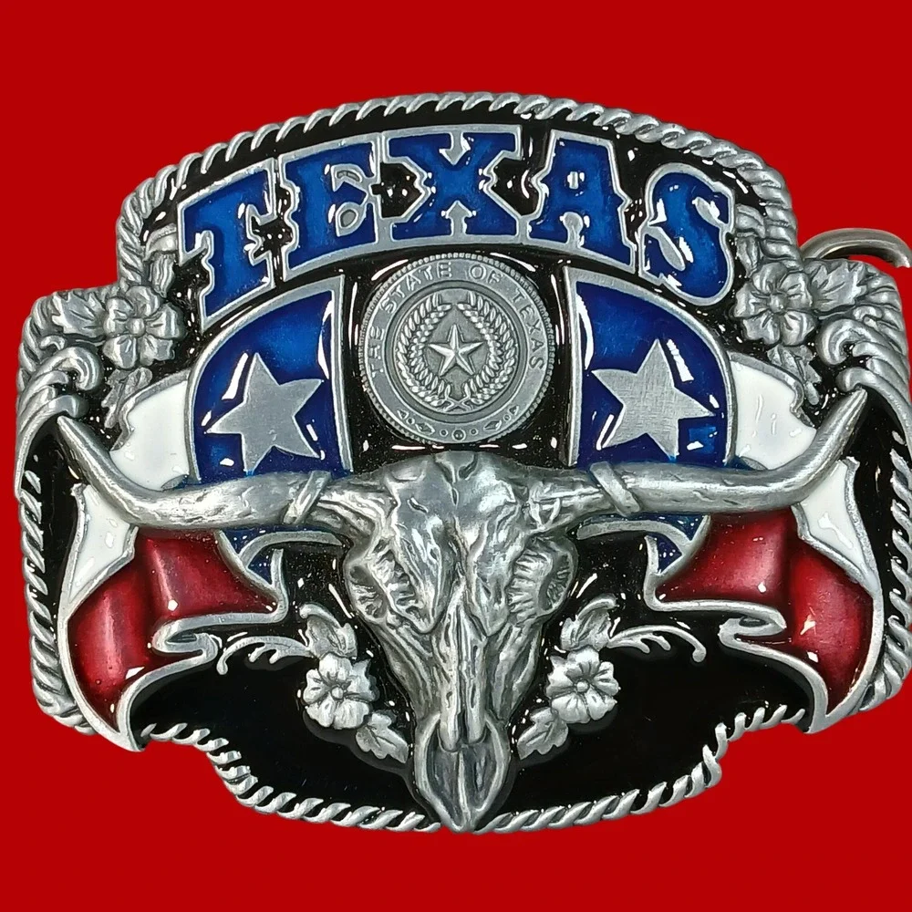 Justin Belt Mens 36 232BR Texas Longhorn Trophy Buckle Brown Top Grain Leather